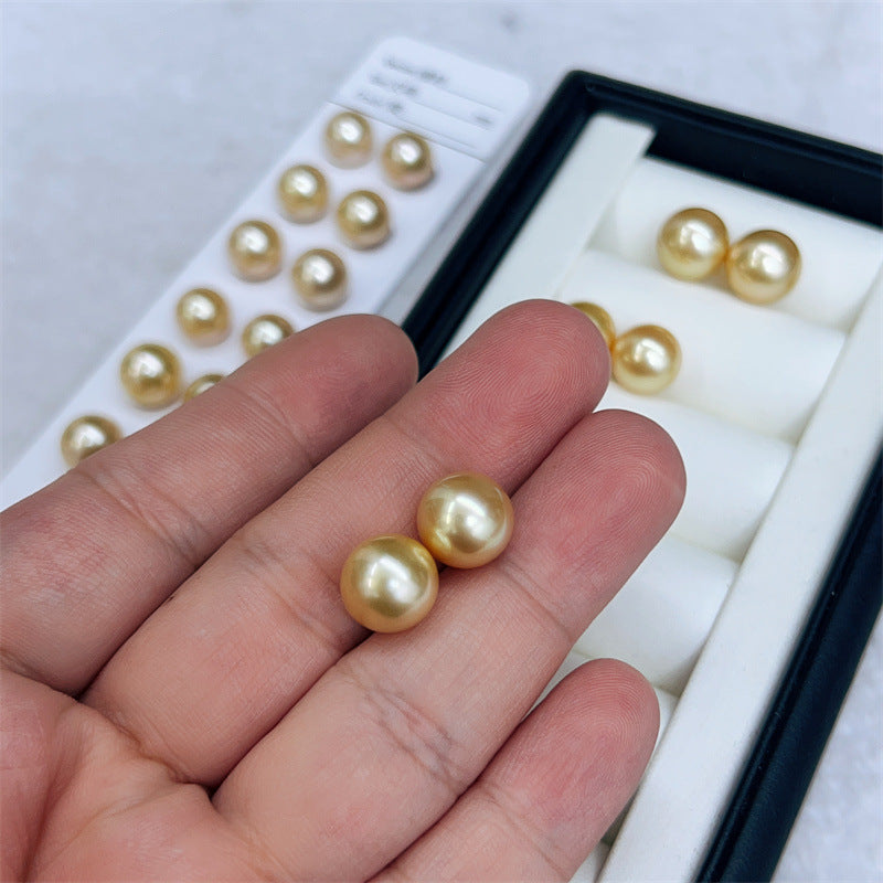 Seawater Nanyang Gold Pearl Ear Studs
