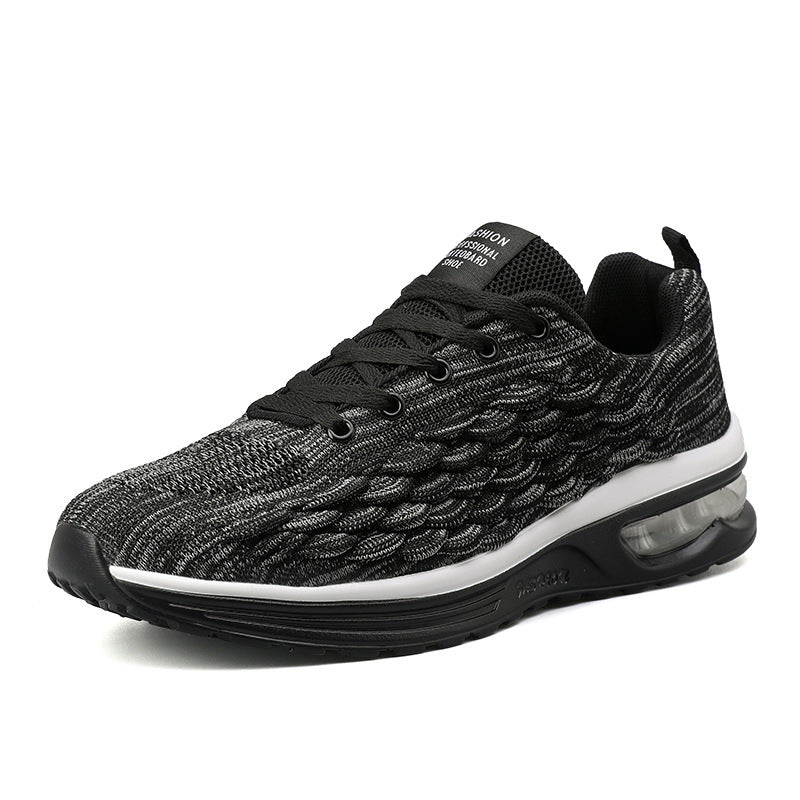 Air Cushion Flying Woven Casual Lace-Up Running Sneakers