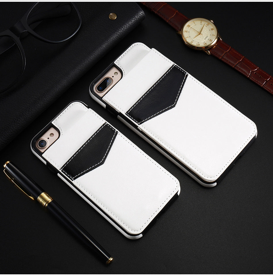 Compatible With Apple, Retro Leather Wallet Case For 8 7 6S 6 Plus Card Slot Holder Phone Cases