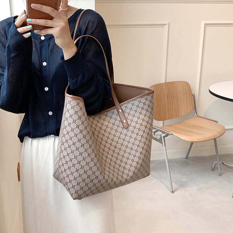 Handbag For Women Designer Striped Shopper Shoulder Shopping Bag