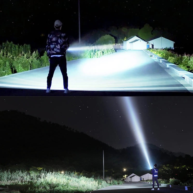 Strong Flashlight Focusing Led Flash Light Rechargeable Super Bright LED Outdoor Xenon Lamp