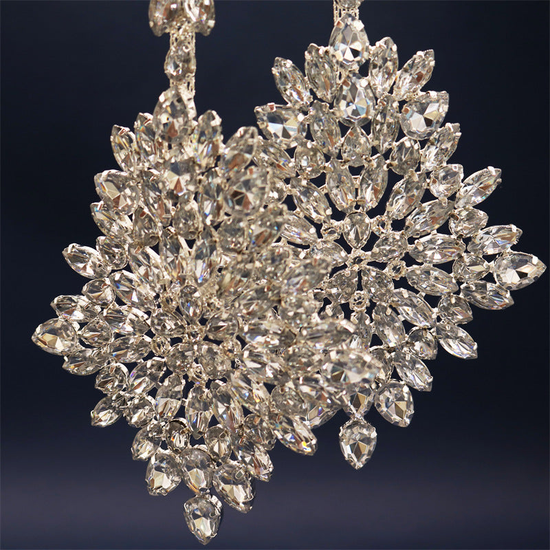 Diamond-shaped Luxury Rhinestone Earrings Exaggerated Personality