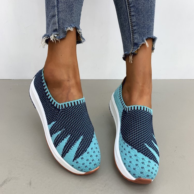 Flyknit Breathable Shoes Wedge Sneakers
