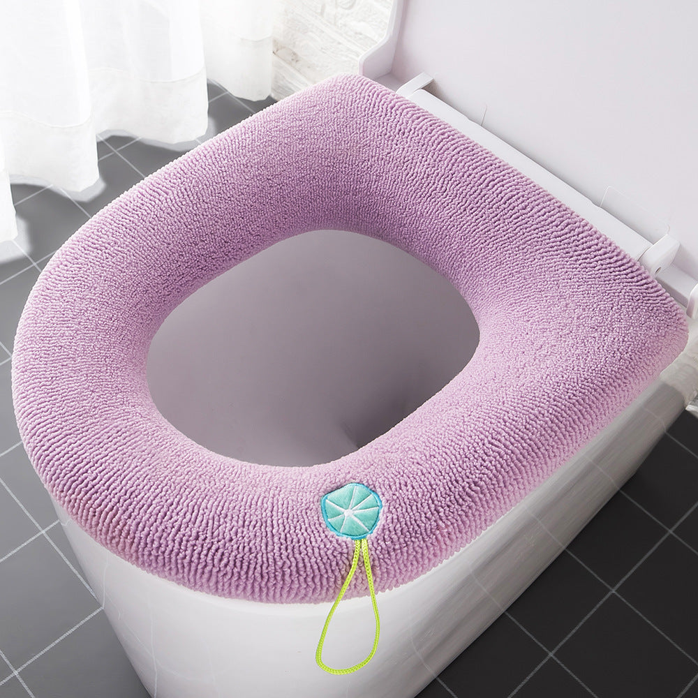 Thickened Toilet Seat Cushion Household Washable Toilet Seat Cartoon Handle Toilet Seat Toilet Cover