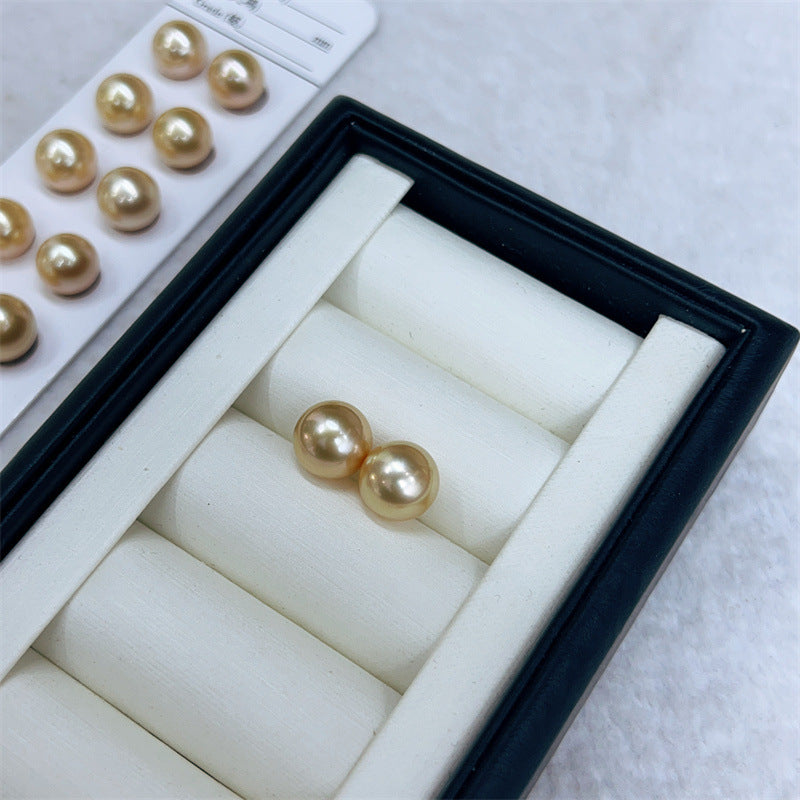 Seawater Nanyang Gold Pearl Ear Studs