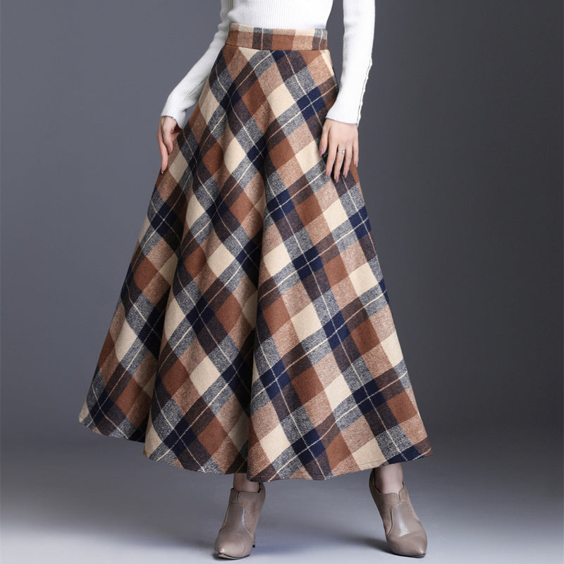 Woolen plaid skirt