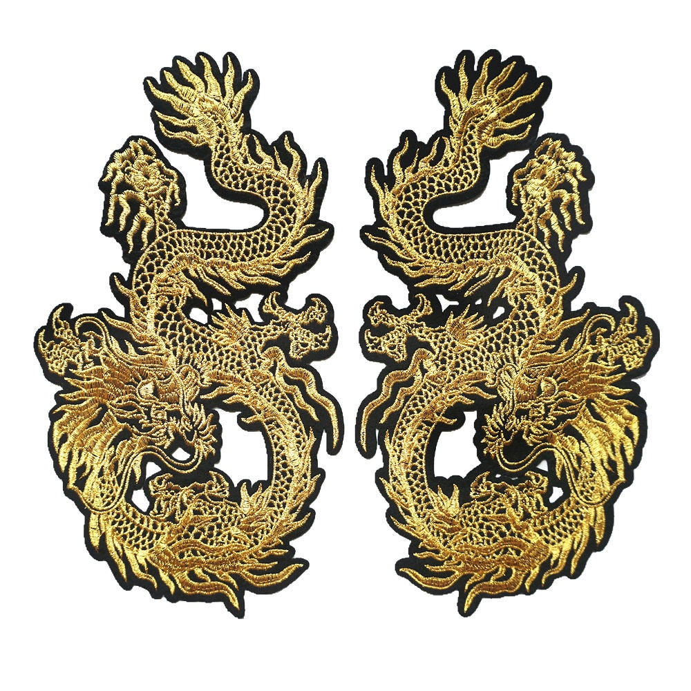 Golden auspicious dragon embroidery accessories