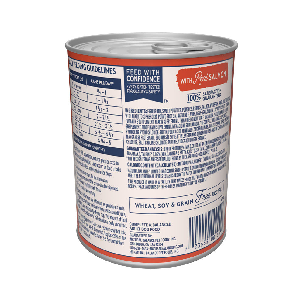 Natural Balance Limited Ingredient Grain Free Sweet Potato & Salmon Recipe Wet Canned Dog Food