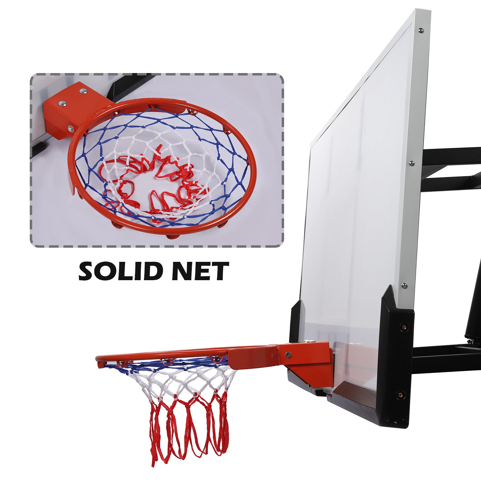 54” Wall Mounted Adjustable-Height Basketball Hoop With Quick Play Design US
