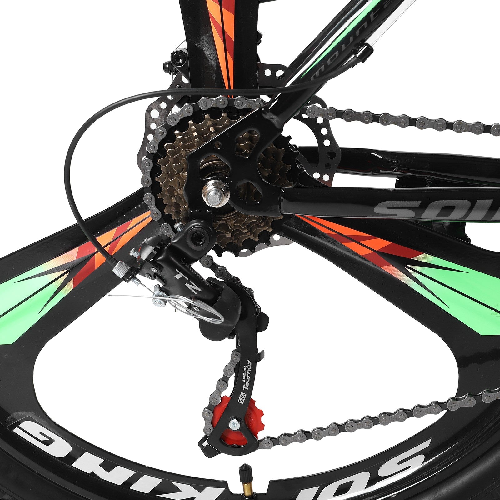26 Inchs 21 Speed 3 Knife Wheel Mountain Bike, Dual Suspension Bike, Multicolor