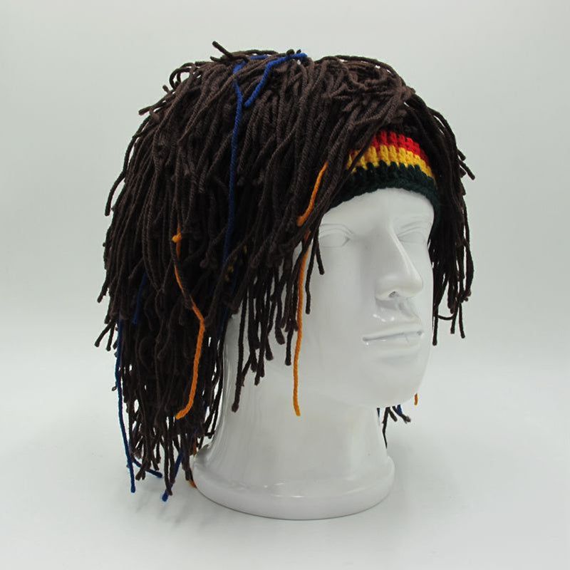 1Pc Bob Marley Reggae Jamaican Rasta Hat Dreadlocks Wig Caribbean Beret Cap Beret Dress Apparel Accessories Fashion Style New