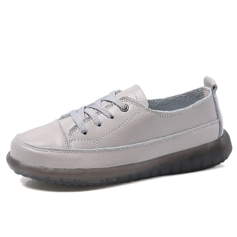 Genuine Leather White Shoes Flat Women's Shoes Casual