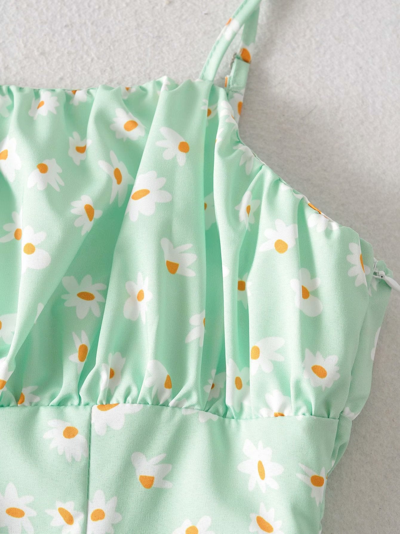 Summer New Sun Flower Print Suspender Dress