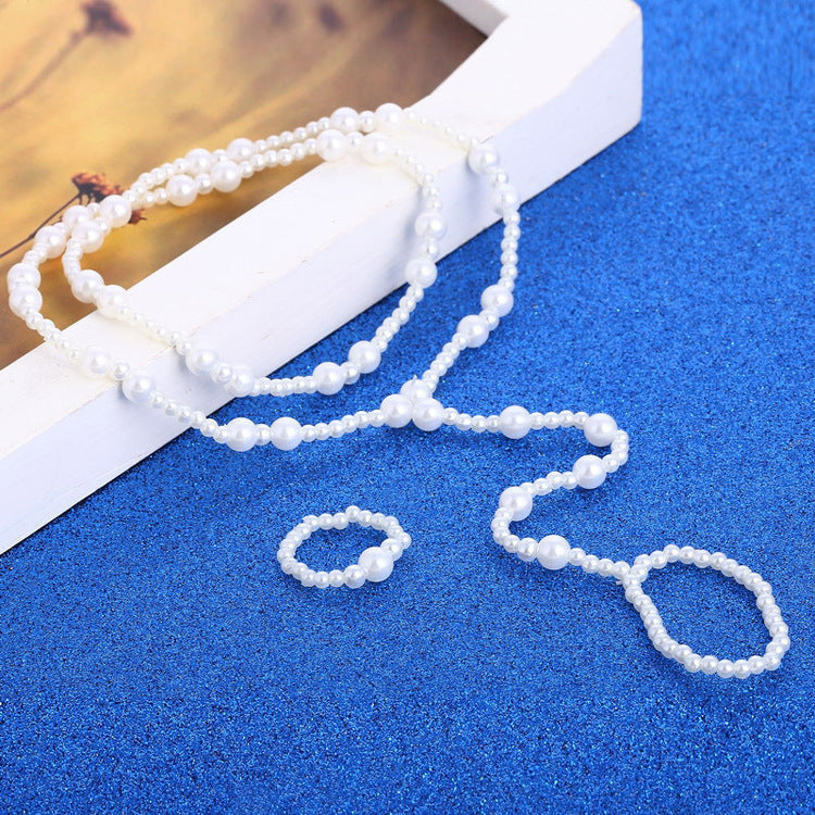 Two-piece Beach Anklet And Pearl Foot Ring