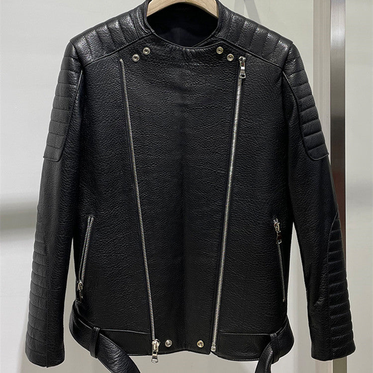 Men's Sheep Bubble Cropped Leather Jacket