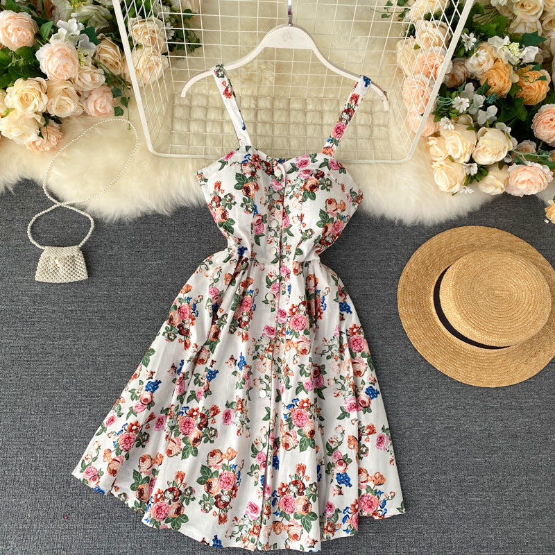 Female holiday floral dress