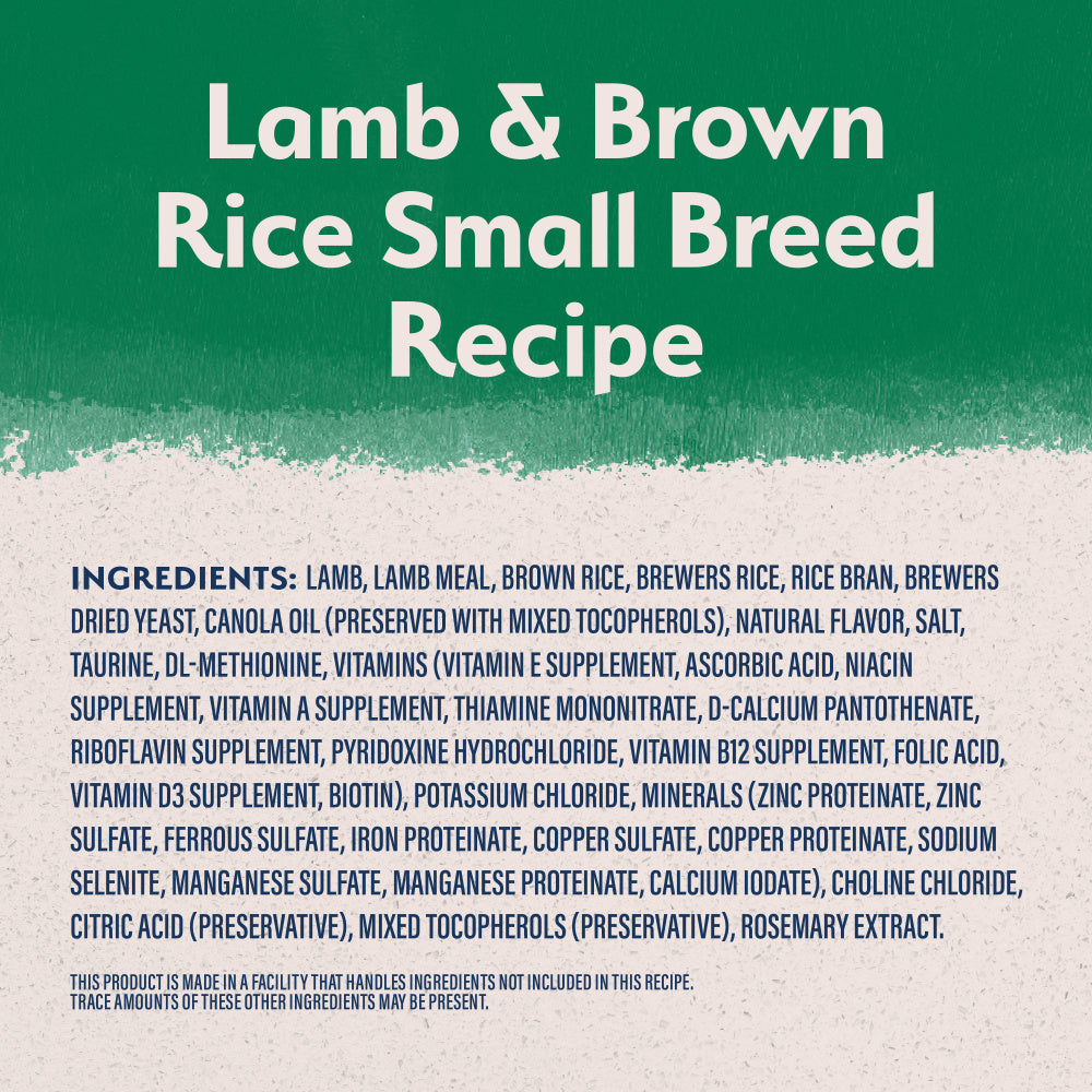 Natural Balance Limited Ingredient Lamb & Brown Rice Small Breed Recipe Dry Dog Food