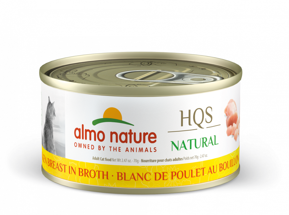 Almo Nature HQS Natural Cat Grain Free Chicken Breast In Broth Canned Cat Food