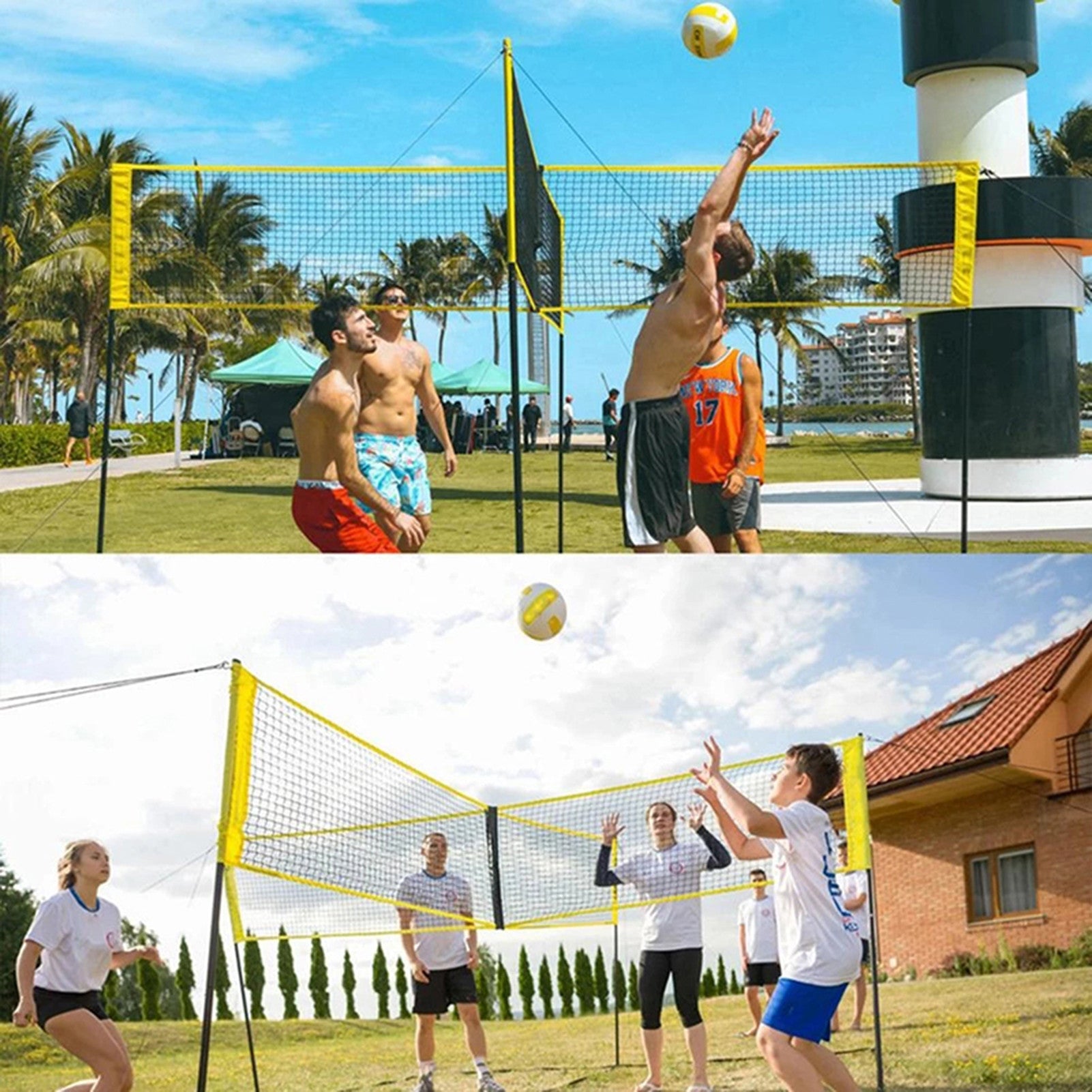 Home Fashion Beach Volleyball Net Set