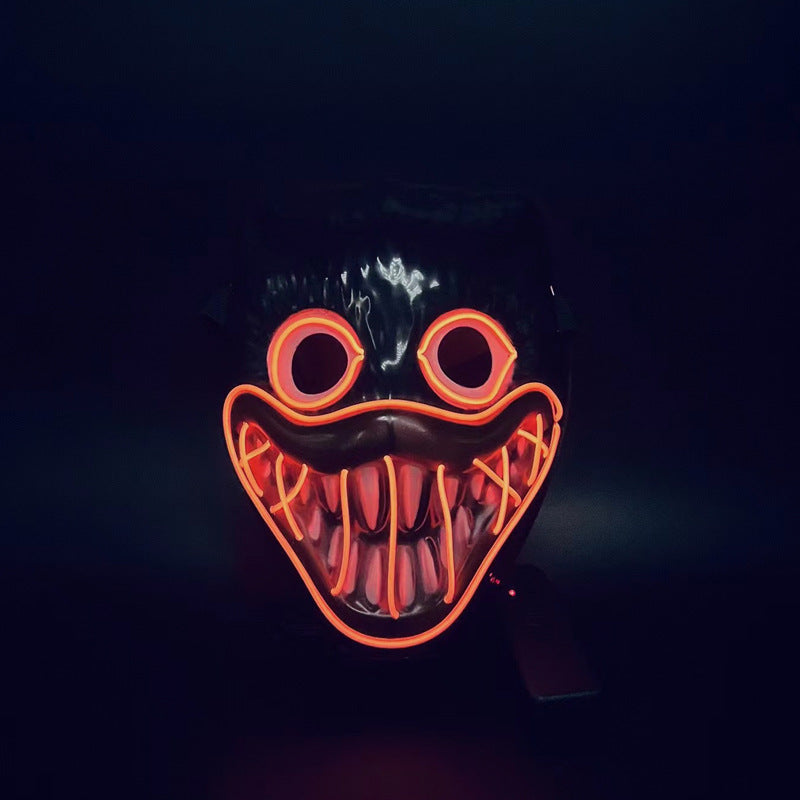 Glowing Poppy Masks Funny Kids Punk Halloween Mask Party Cosplay Light Up Huggy Wuggy LED Poppy Mask For Men Women Children