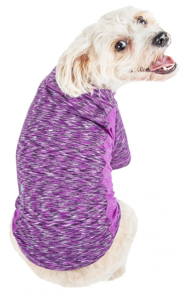 Pet Life Active Warf Speed Sporty Performance Dog T-Shirt in Purple