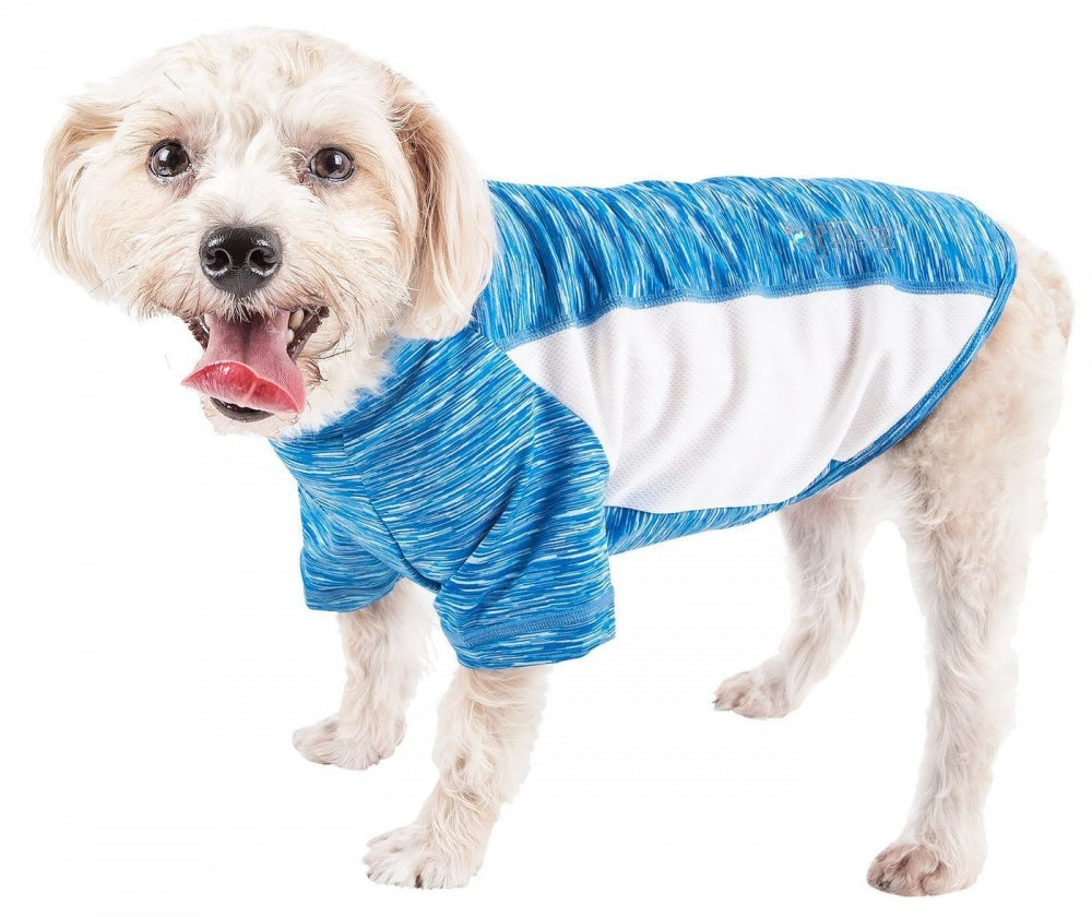 Pet Life Active Warf Speed Sporty Performance Dog T-Shirt in Blue