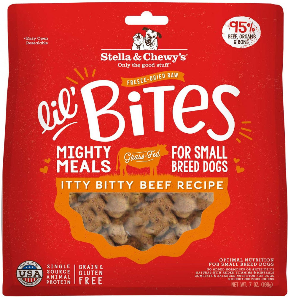 Stella & Chewy's Lil' Bites Itty Bitty Beef Recipe Freeze Dried Raw Small Breed Dog Food