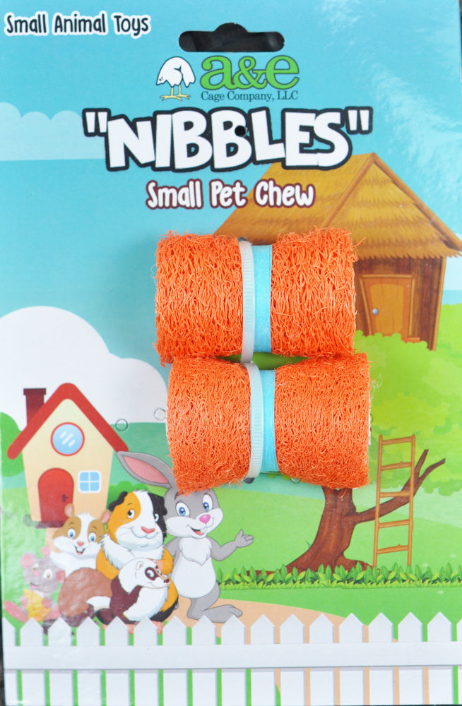 A & E Nibbles Loofah Sushi Roll Small Animal Toy
