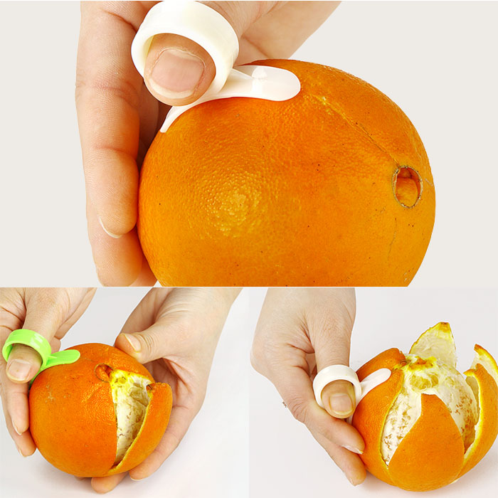 Snail peeling orange