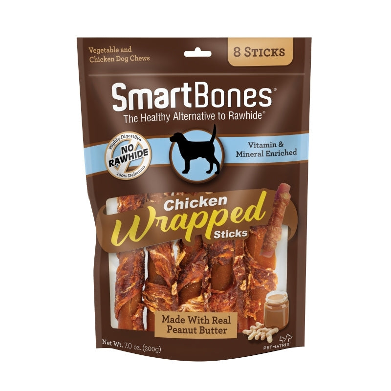 SmartBones Chicken Wrap Sticks Peanut Butter Dog Treat