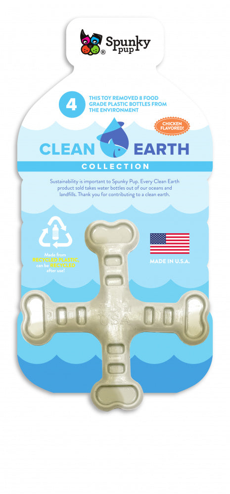 Spunky Pup Clean Earth Recycled Crossbones Dog Toy