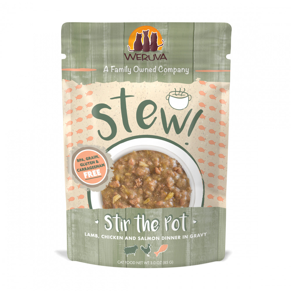 Weruva Classic Cat Stews! Stir the Pot with Lamb Chicken & Salmon in Gravy Canned Cat Food