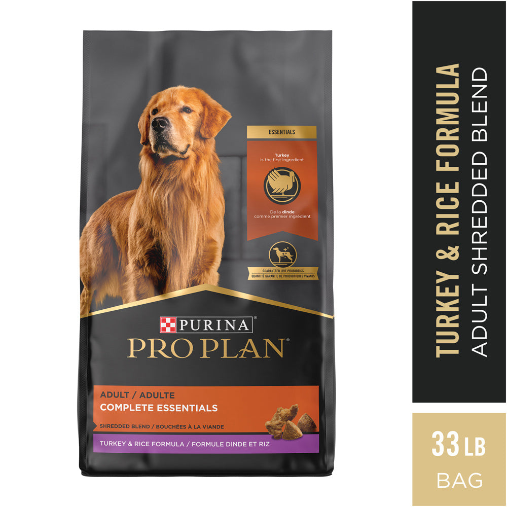 Purina Pro Plan Complete Essentials Shredded Blend Turkey & Rice High Protein Dry Dog Food
