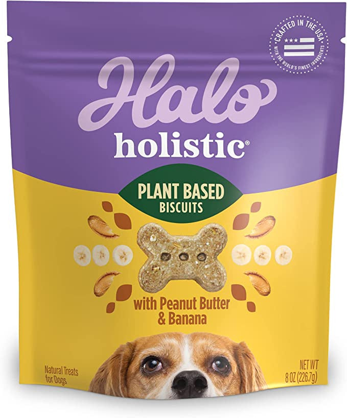 Halo Garden of Vegan Oats, Peanut Butter & Banana Biscuit Dog Treats