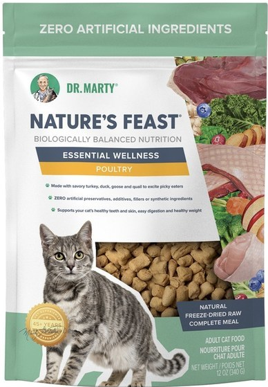 Dr. Marty Nature's Feast Essential Wellness  Poultry Freeze Dried Raw Cat Food