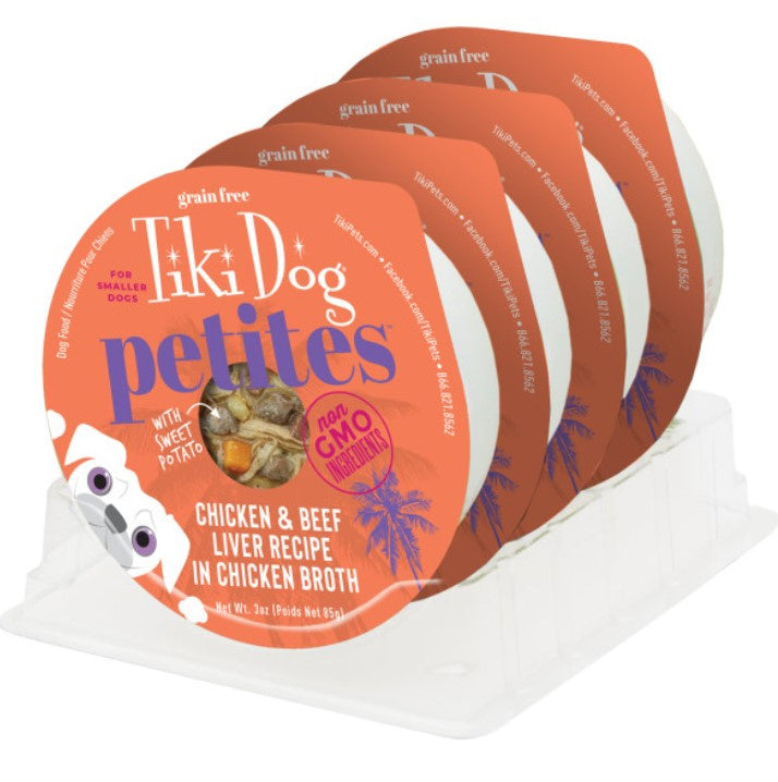 Tiki Dog Aloha Petites Chicken & Beef Wet Dog Food in Cups