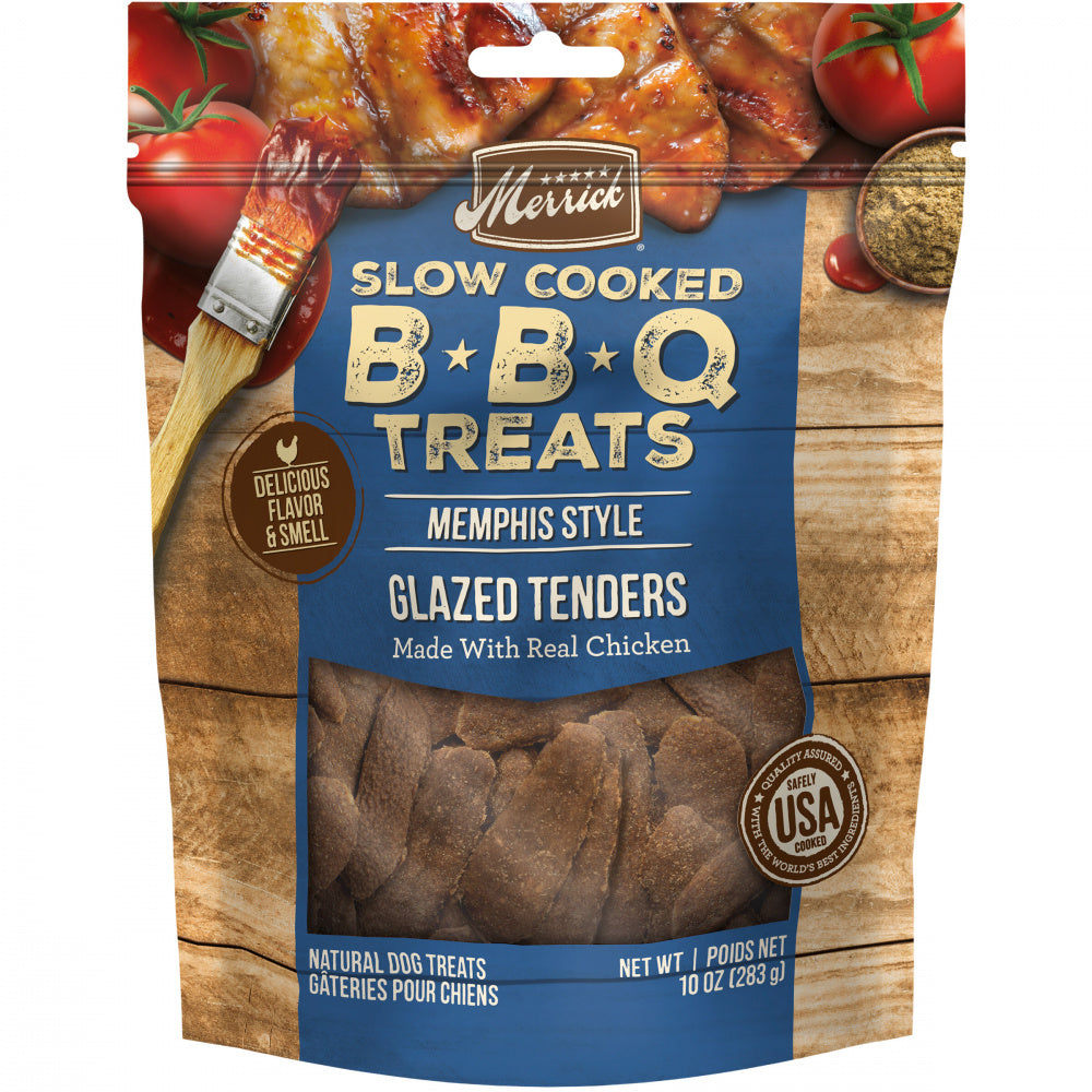 Merrick Slow Cooked BBQ Chicken Memphis Style Glazed Tenders Jerky Dog Treats