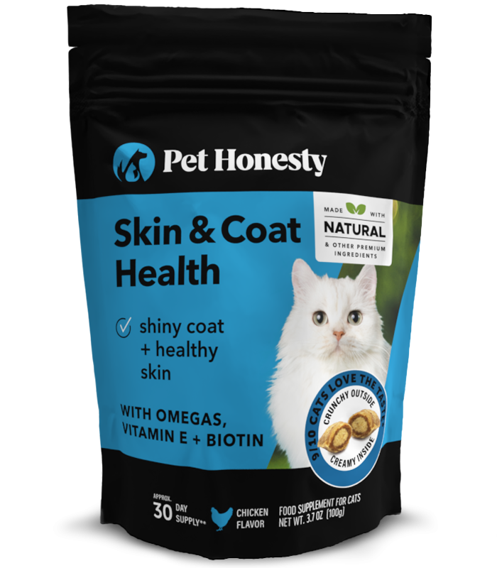 Pet Honesty Cat Skin & Coat Health Dual Texture Chew Supplements, Chicken