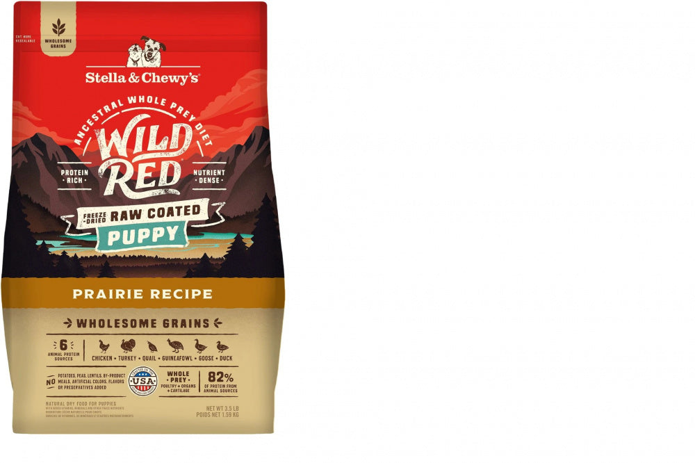 Stella & Chewy's Wild Red Dry Dog Food Raw Coated High Protein Wholesome Grains Puppy Prairie Recipe