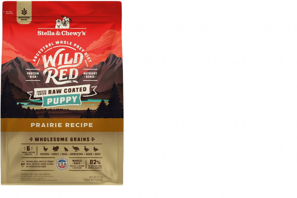 Stella & Chewy's Wild Red Dry Dog Food Raw Coated High Protein Wholesome Grains Puppy Prairie Recipe