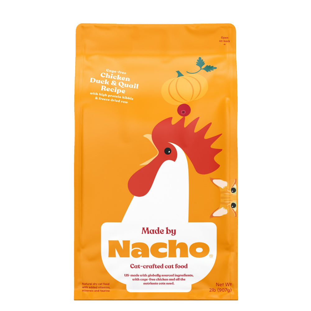Made by Nacho Chicken & Duck & Quail Kibble with Freeze Dried Raw Inclusions