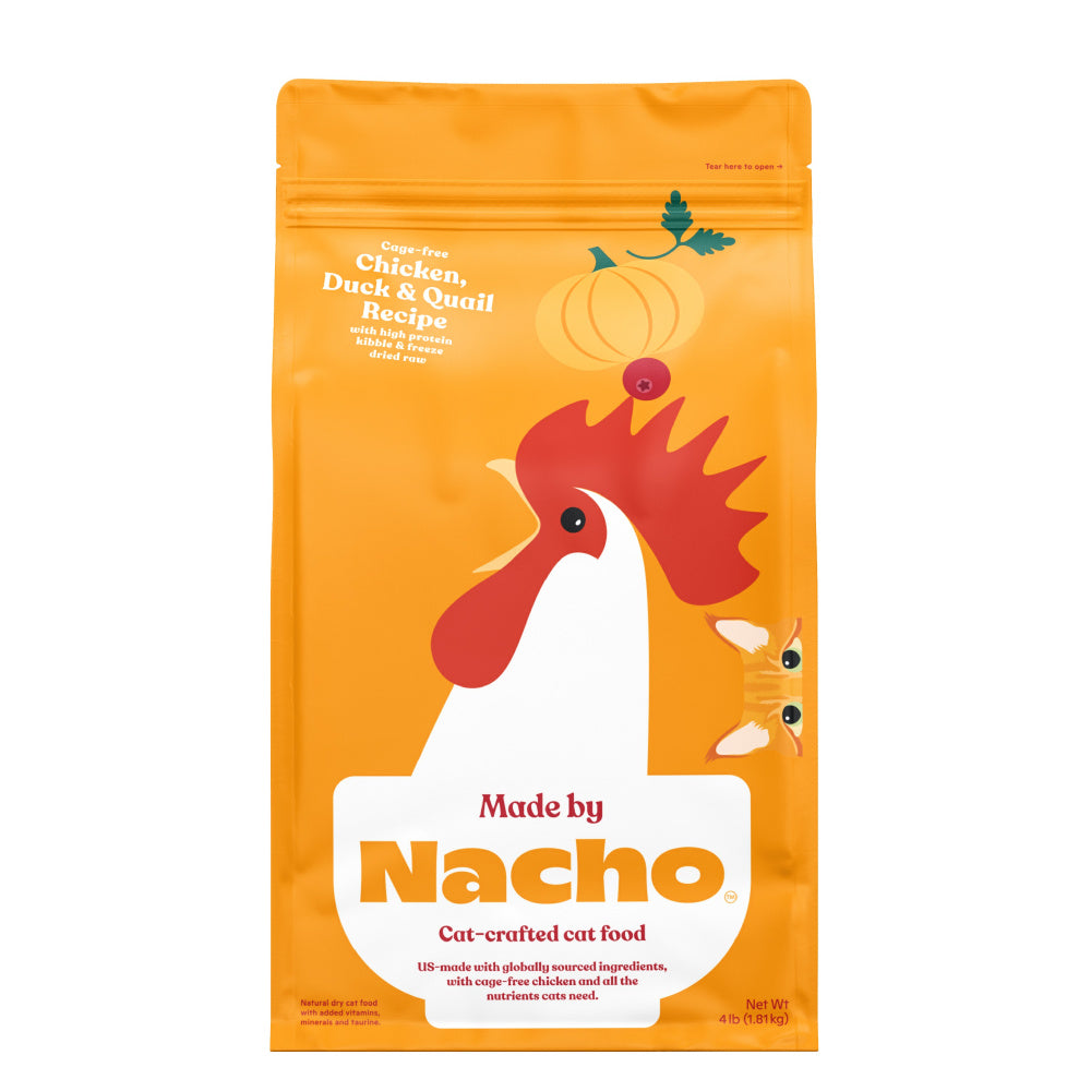 Made by Nacho Chicken & Duck & Quail Kibble with Freeze Dried Raw Inclusions