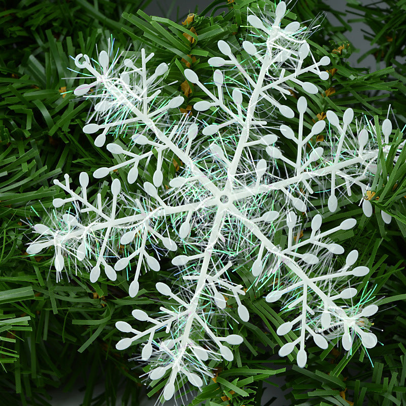 Christmas Decorations Brushed Plastic Snowflake Flakes