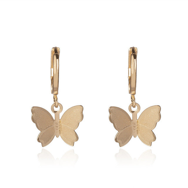 Korean Fashion Diamond Pearl Butterfly Earrings Long Tassel