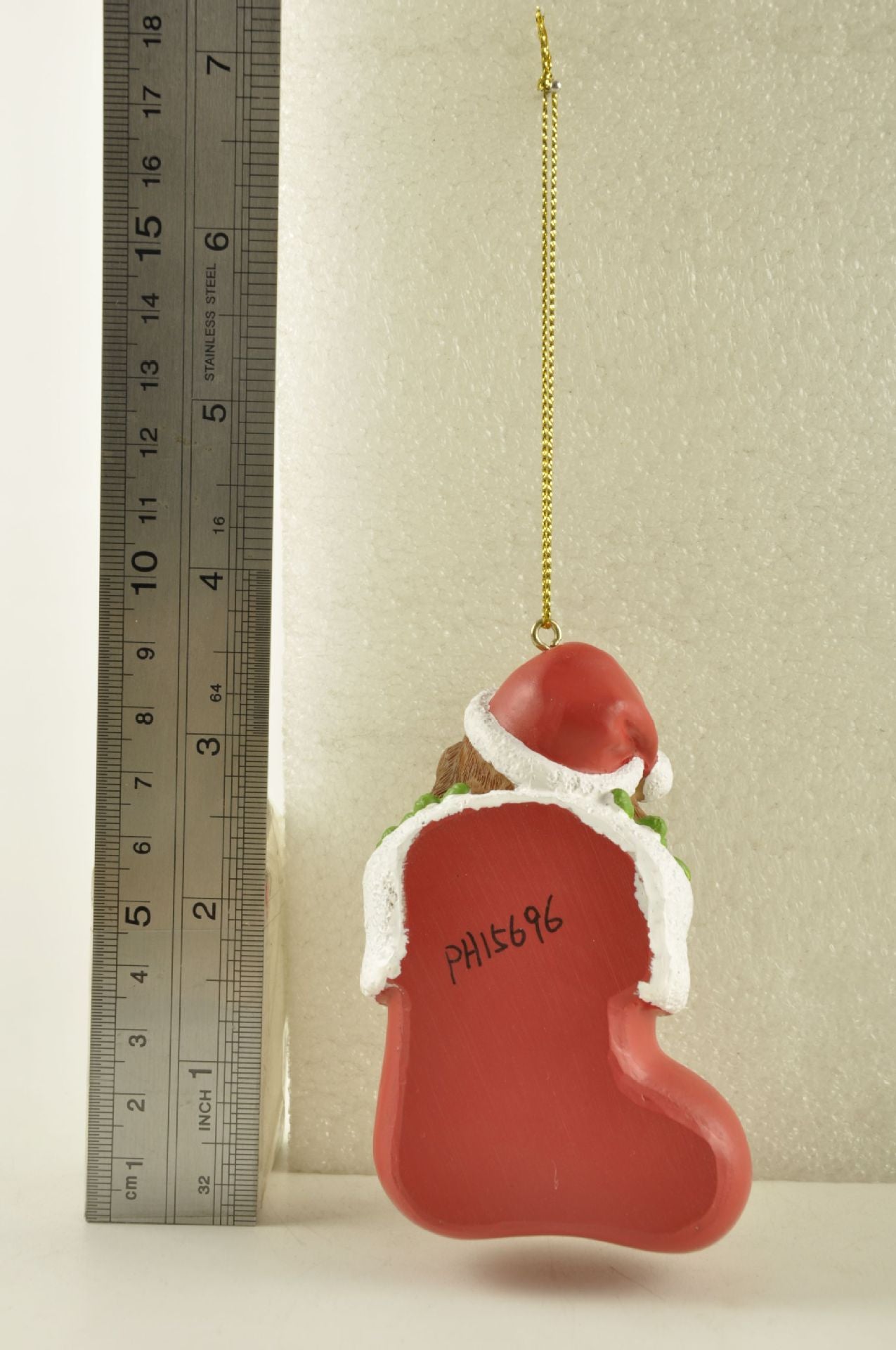 Resin Dachshund In Christmas Stockings Pendant