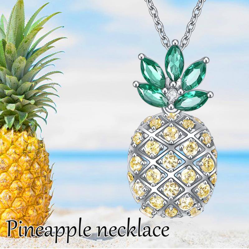 Pineapple Necklace Sterling Silver Dainty Pineapple Pendant Necklace Jewelry Gift