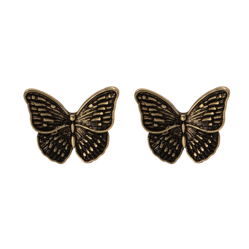 Japanese And Korean Retro Fashion Old Butterfly Earrings Women