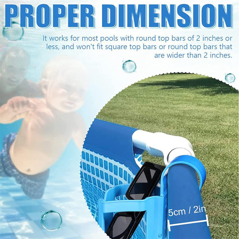 Water Cup Drink Holder Plastic Water Cup Hanging Holder Container Hook Above Swimming Pool Side Beverage Drinks Shelf