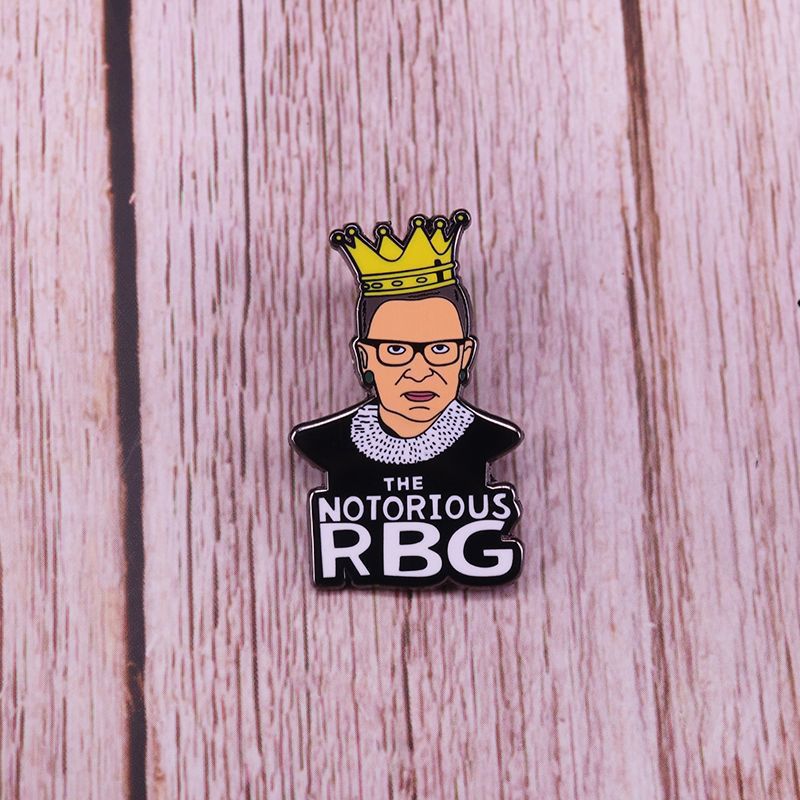 Li Huang Infamous RBG Feminism Badge Ruth Ginsburg Women's Equality Brooch