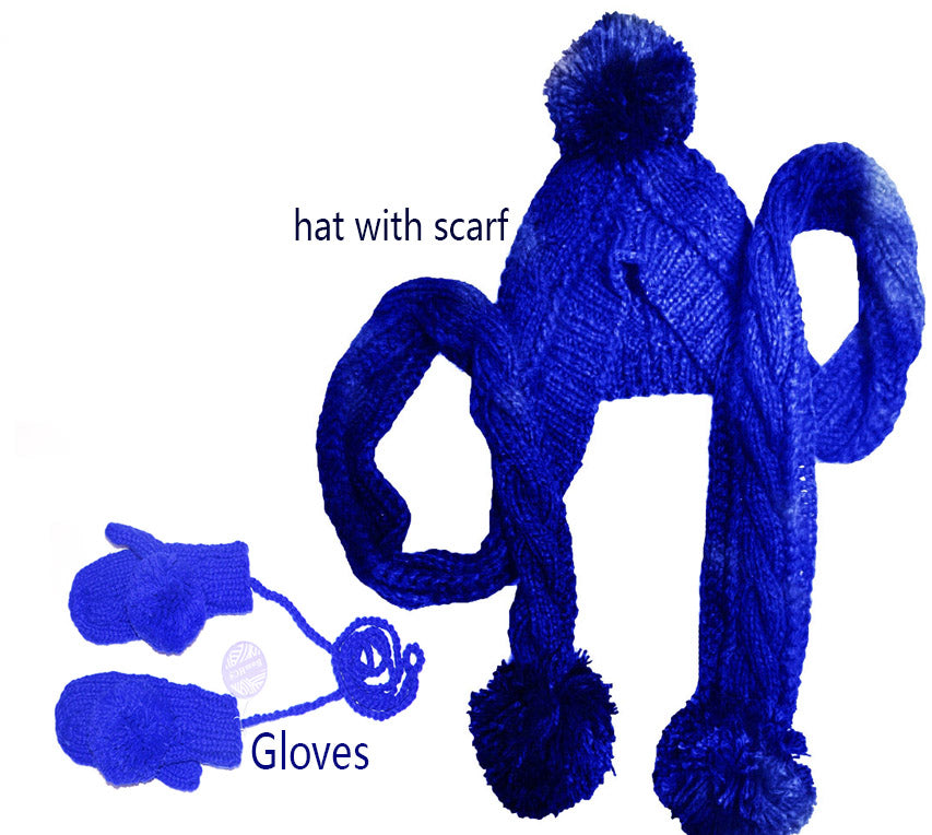 Knitting Bib Hat Women Scarf Hat